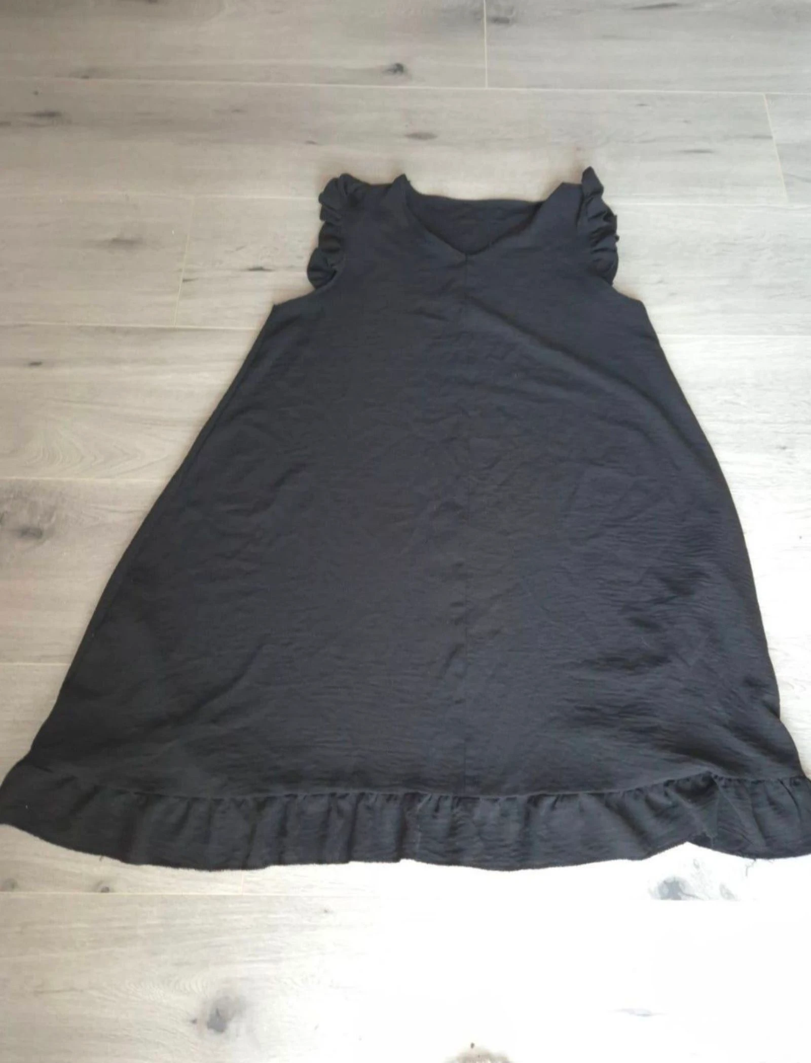 Zwarte Zomerjurk met Ruffles / Ruffles Schouders & Zomen 2XL  – photo 7
